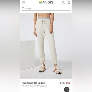 Vuori Halo Warm-Up Jogger Milkweed Heather-medium